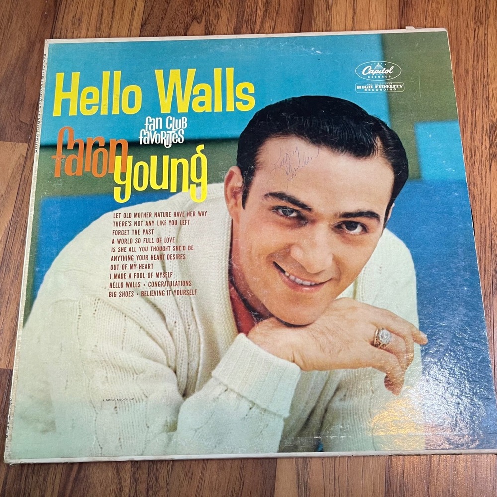 Faron Young Hello Walls Fan Club Favorites Vinyl LP 12" Capitol T 1528 Mono 1961